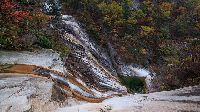 雪山谷谷的双龙瀑布视频素材