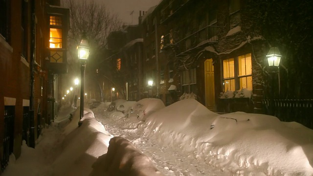 2015年波士顿暴雪。波士顿史上最大雪的冬天视频素材