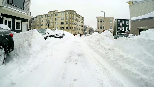 2015年波士顿暴雪。波士顿史上最大雪的冬天视频素材