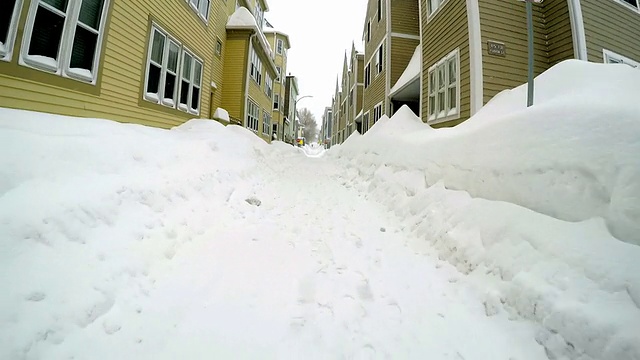 2015年波士顿暴雪。波士顿史上最大雪的冬天视频素材