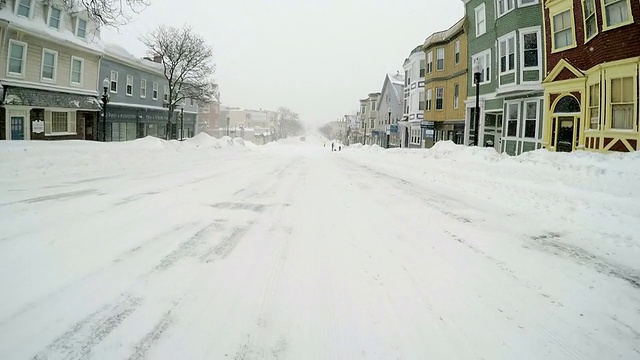 2015年波士顿暴雪。波士顿史上最大雪的冬天视频素材