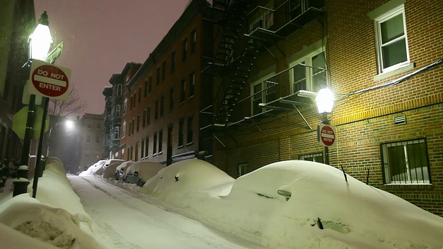 2015年波士顿暴雪。波士顿史上最大雪的冬天视频素材