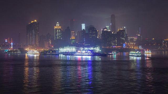 T/L WS ZO Chongqing CBD Night /重庆，中国视频素材