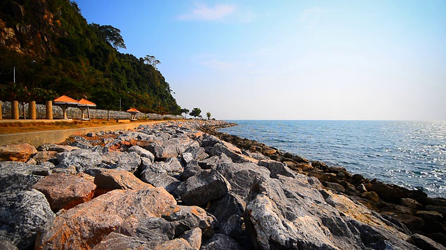 海滩，蓝天，沙滩，阳光视频素材