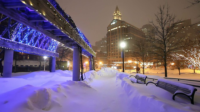 2015年波士顿暴雪。波士顿史上最大雪的冬天视频素材