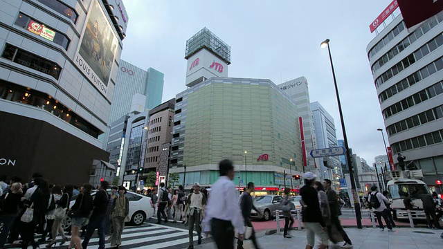 WS T/L人们走在街上/新宿，东京，日本视频素材