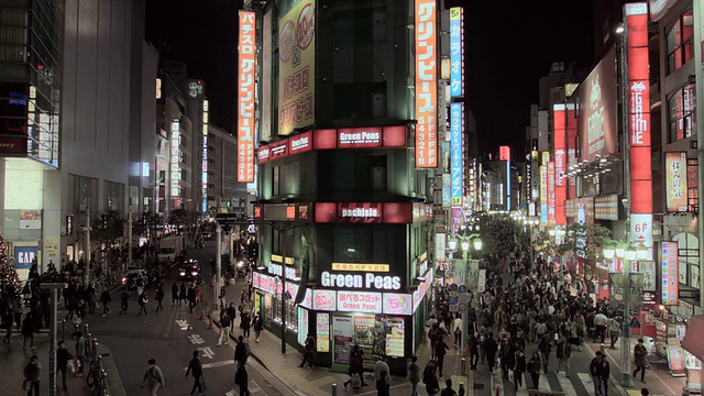 WS HA Cityscape，新宿车站周围的夜景/新宿，日本东京视频素材