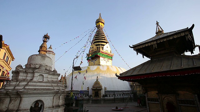 尼泊尔加德满都，Swayambunath(猴庙)视频素材