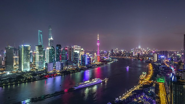 T/L WS HA ZI Shanghai Skyline at Night /上海，中国视频素材