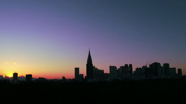 富士山和新宿的夕阳视频素材