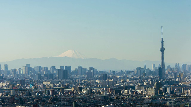 东京天空树和M't Fuji视频素材