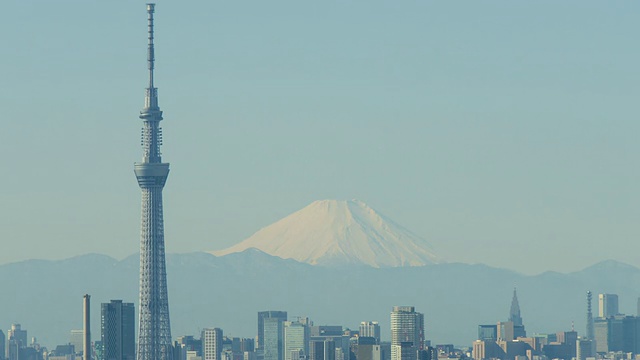 东京天空树和M't Fuji视频素材