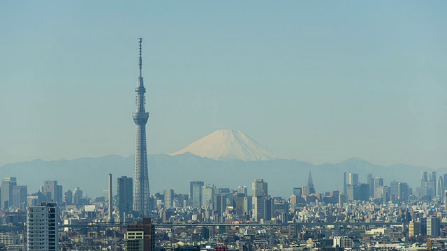 东京天空树和M't Fuji视频素材