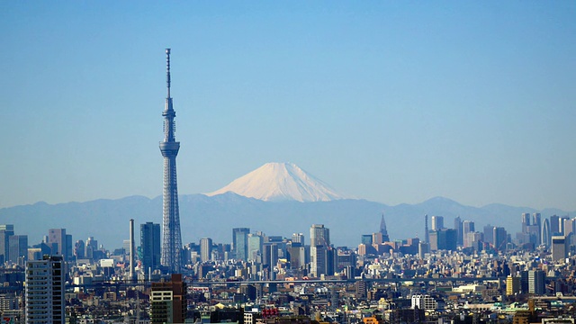 东京天空树和M't Fuji视频素材