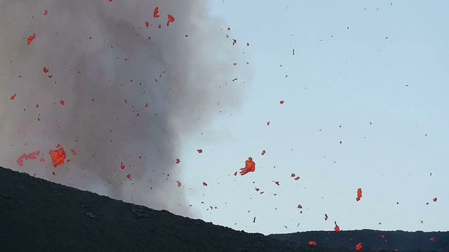 火山喷发和熔岩流视频素材