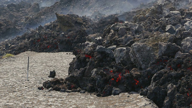 火山喷发和熔岩流视频素材