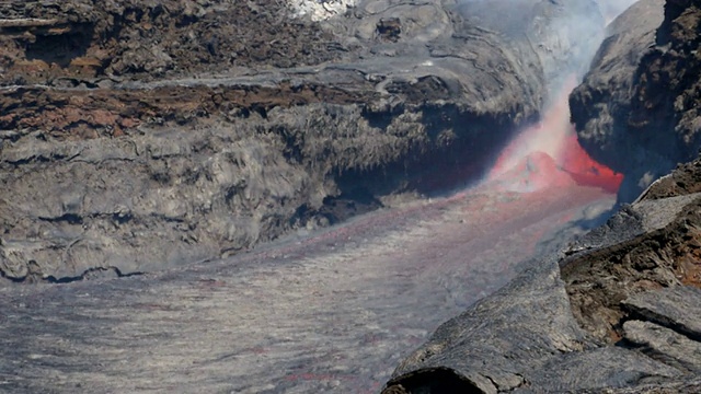 火山喷发和熔岩流视频素材