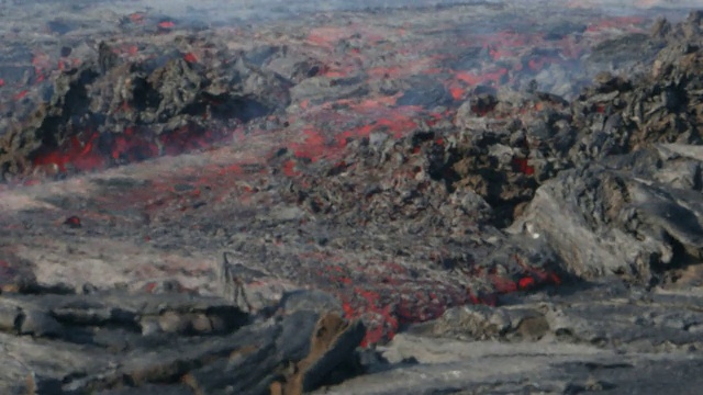 火山喷发和熔岩流视频素材