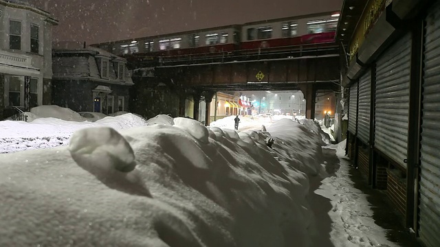 2015年波士顿暴雪。波士顿史上最大雪的冬天视频素材