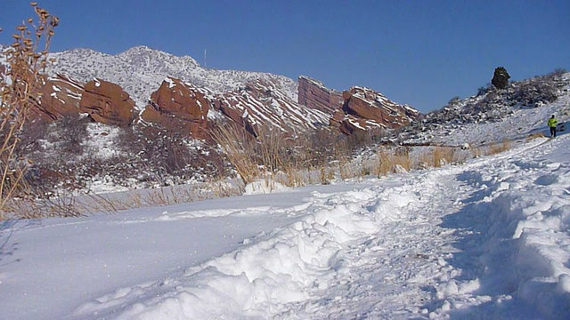 高清视频trail runner在雪红石公园科罗拉多视频素材