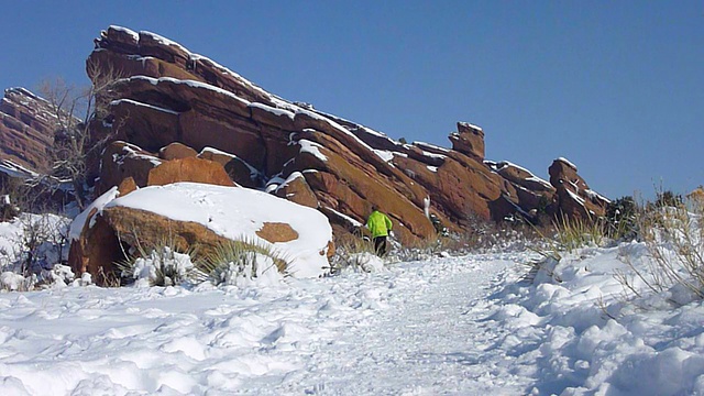 高清视频trail runner在雪红石公园科罗拉多视频素材