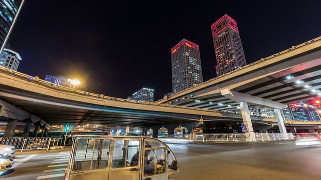 T/L WS LA Cityscape of Beijing at Night /北京，中国视频素材