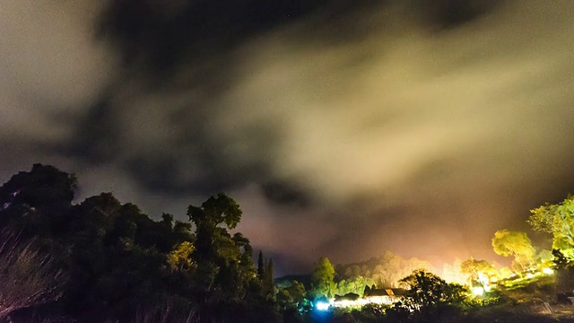 HD时间流逝:Doi AngKhang，星星和云移动视频素材