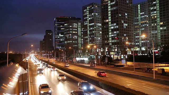 城市的夜晚,北京,中国视频素材