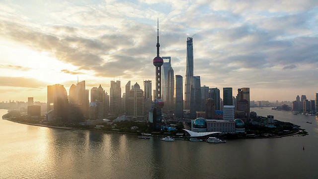 T/L WS HA Shanghai Sunrise /上海，中国视频素材