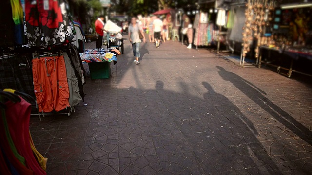 高清延时:泰国考山路步行街视频素材