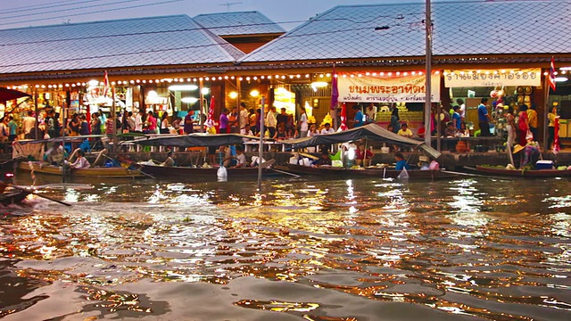 曼谷水上市场视频素材