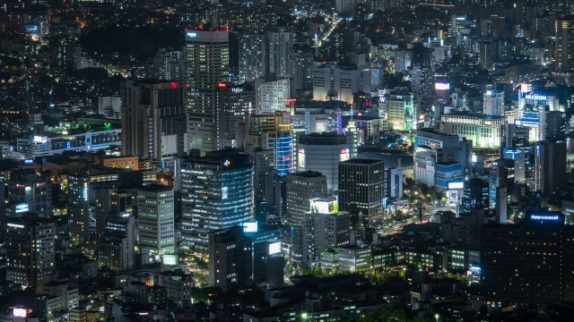 东大门时尚城夜景多幢建筑视频素材