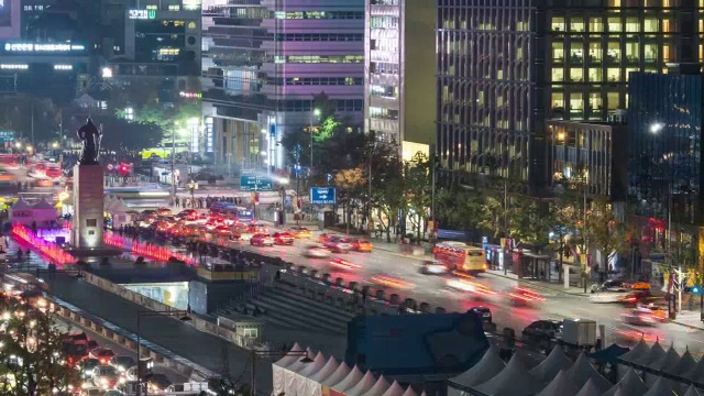 光华门广场的夜景视频素材