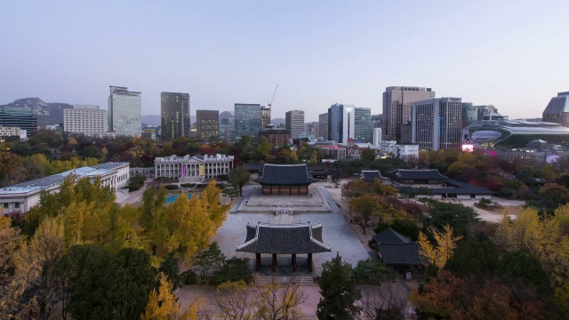 德sugung宫的夜景和城市景观视频素材