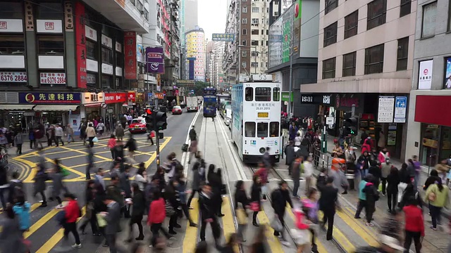 透过香港街道的超影像。视频素材