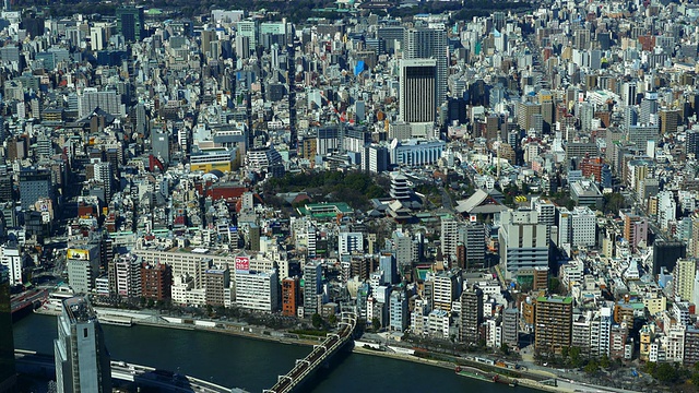 近浅草地区从东京天空树天博甲板视频素材