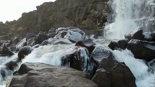 冰岛Oxararfoss瀑布美景视频素材