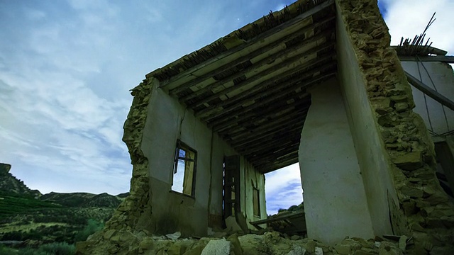 夜景破屋延时视频素材