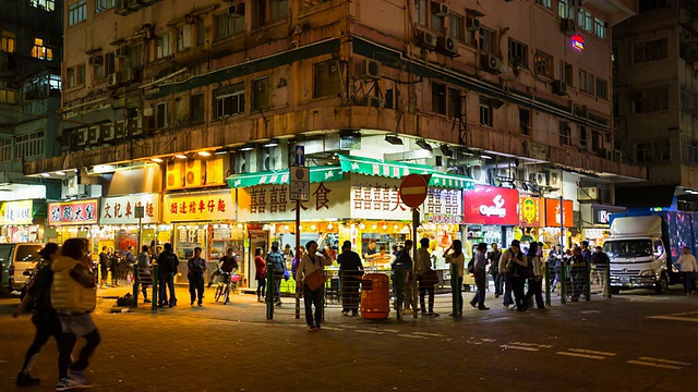 香港深水?夜市街视频素材