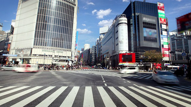 日本东京涩谷十字路口视频素材