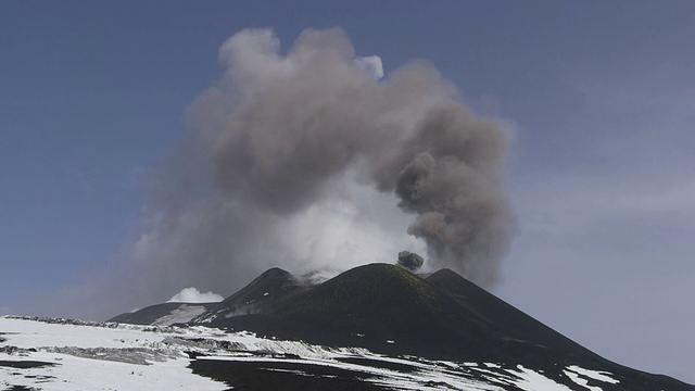 意大利埃特纳火山喷出的火山灰视频素材