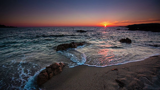 日落海滩风景视频素材