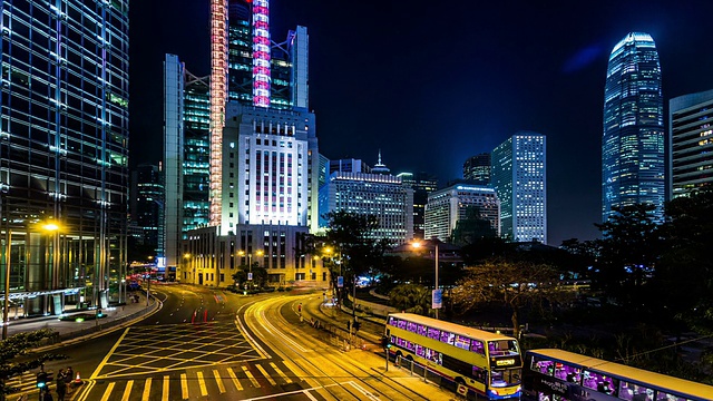 中国香港，2014年11月17日:中国香港市中心令人惊叹的夜景视频素材