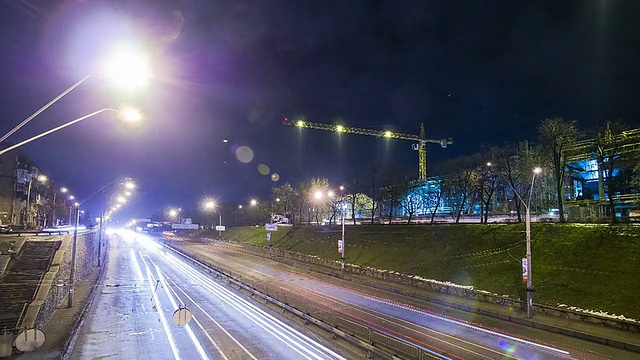 夜晚的城市道路时光流逝视频素材