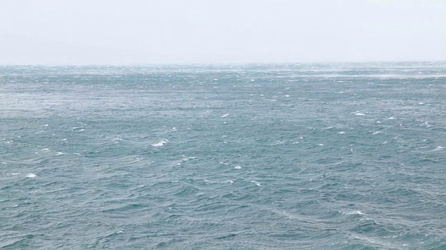 汹涌的大海在暴风雨中视频素材