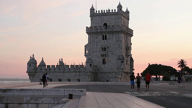 Pan movement of Tower of Belém视频素材