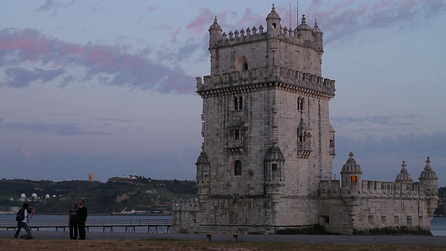 Pan movement of Tower of Belém视频素材