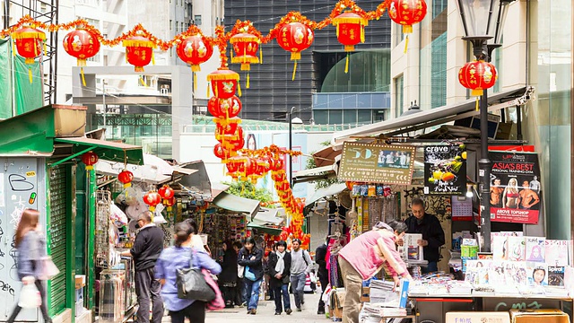 康隆半山区街市街时间图视频素材