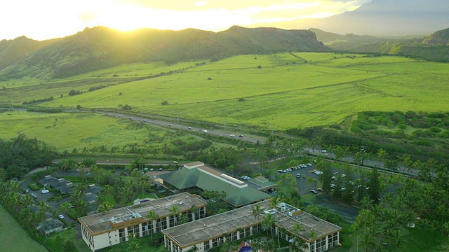 考艾岛，夏威夷风景无人机无人机拍摄视频素材