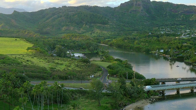 考艾岛，夏威夷风景无人机无人机拍摄视频素材